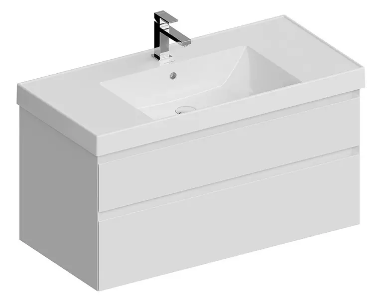 

Тумба с раковиной «Kerama Marazzi» Cubo 100 New (Cubo 100/48) подвесная белая матовая