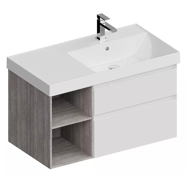 

Тумба с раковиной «Kerama Marazzi» Cubo 90 New (Cubo 90/48) подвесная белая матовая правая