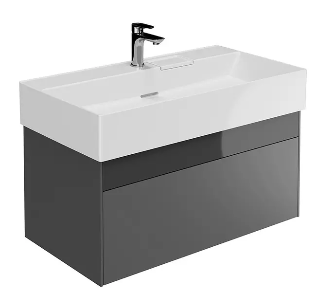 

Тумба с раковиной «Kerama Marazzi» Logica 90 New (Logica 90-1) подвесная стальной серый