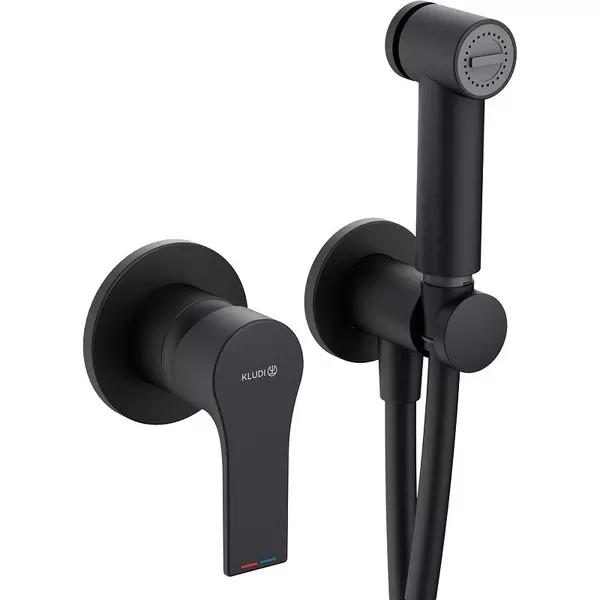

Смеситель с гигиеническим душем «Kludi» Zenta SL 489983965 чёрный матовый