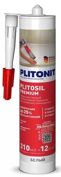 Герметик силиконовый «Plitonit» PlitoSil Premium белый