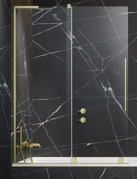 

Шторка на ванну стеклянная «Radaway» Furo SL PND II Door 100/150 прозрачная/brushed gold левая