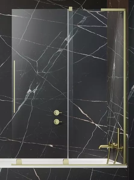 

Шторка на ванну стеклянная «Radaway» Furo SL PND II Door 100/150 прозрачная/brushed gold правая