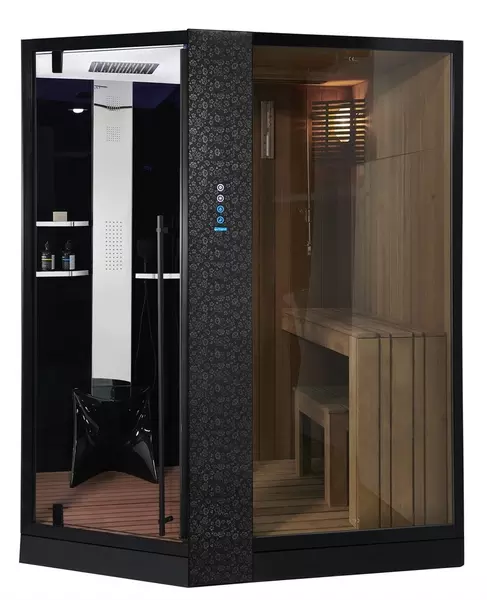 

Сауна с душевой кабиной «Orans» SR-89103RS прозрачная/чёрная правая
