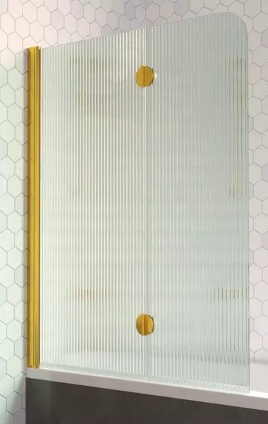 

Шторка на ванну стеклянная «Vegas Glass» E2V Lux 120/150 Moru/золото глянцевое левая