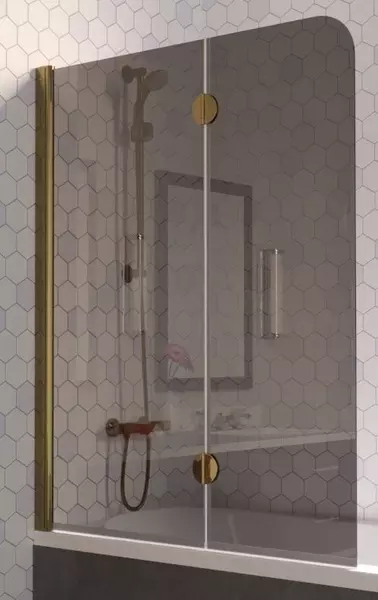 

Шторка на ванну стеклянная «Vegas Glass» E2V Lux 120/150 графит/бронза левая