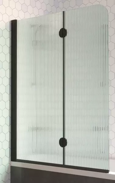 

Шторка на ванну стеклянная «Vegas Glass» E2V Lux 120/150 Moru/чёрная матовая левая
