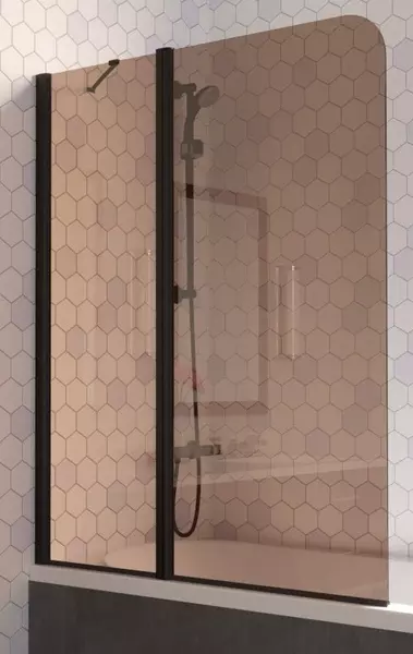 

Шторка на ванну стеклянная «Vegas Glass» E2V Lux ST 115/150 бронза/чёрная матовая левая