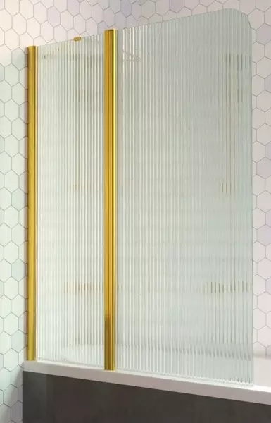 

Шторка на ванну стеклянная «Vegas Glass» E2V Lux ST 125/150 Moru/золото глянцевое левая