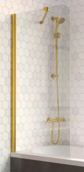 

Шторка на ванну стеклянная «Vegas Glass» EV Lux ST 76/150 прозрачная/золото глянцевое левая