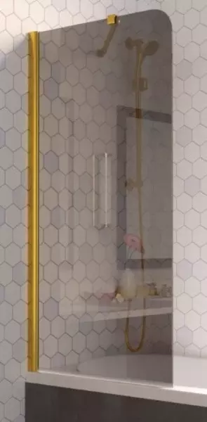 

Шторка на ванну стеклянная «Vegas Glass» EV Lux ST 76/150 графит/золото глянцевое левая