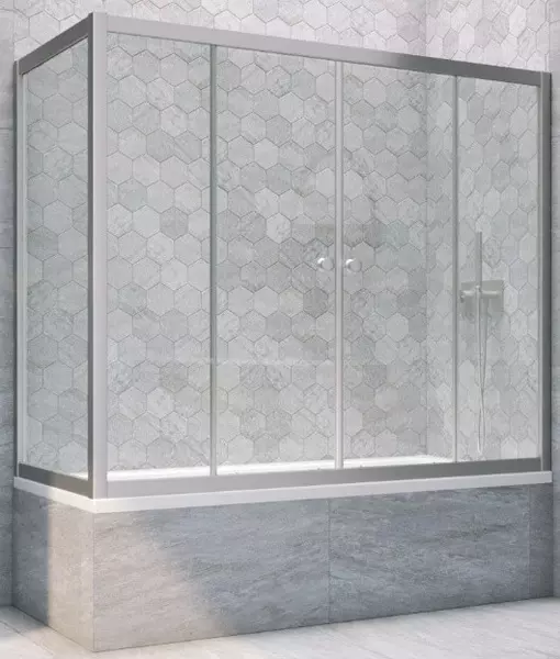 

Шторка на ванну стеклянная «Vegas Glass» Z2V+ZVF Novo 155/70 Crystal vision/хром матовая универсальная