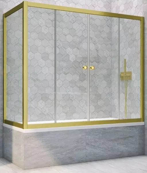 

Шторка на ванну стеклянная «Vegas Glass» Z2V+ZVF Novo 165/70 Crystal vision/золото матовое универсальная
