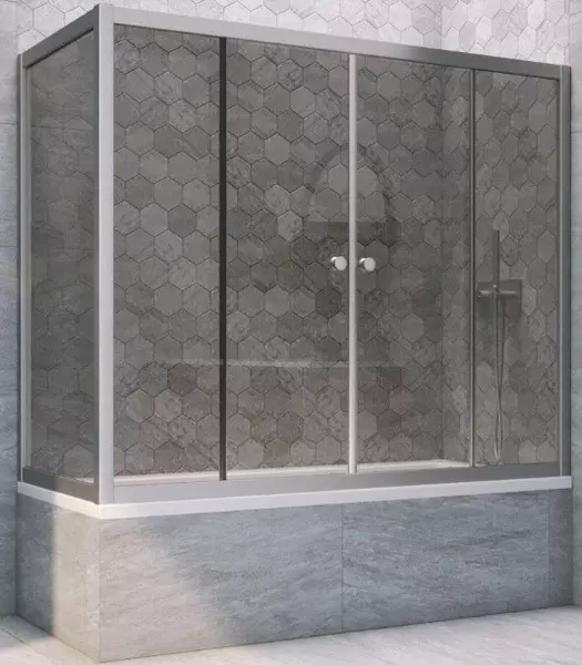 

Шторка на ванну стеклянная «Vegas Glass» Z2V+ZVF Novo 185/80 графит/хром матовая универсальная
