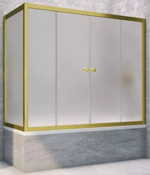 

Шторка на ванну стеклянная «Vegas Glass» Z2V+ZVF Novo 185/90 сатин/золото матовое универсальная