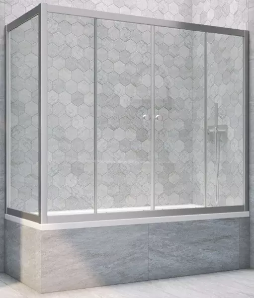 

Шторка на ванну стеклянная «Vegas Glass» Z2V+ZVF Novo 190/85 Crystal vision/хром матовая универсальная