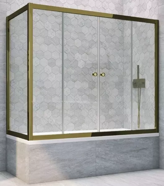 

Шторка на ванну стеклянная «Vegas Glass» Z2V+ZVF Tur Novo 155/70 Crystal vision/бронза универсальная