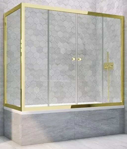 

Шторка на ванну стеклянная «Vegas Glass» Z2V+ZVF Tur Novo 155/70 Crystal vision/золото универсальная