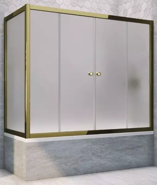 

Шторка на ванну стеклянная «Vegas Glass» Z2V+ZVF Tur Novo 155/80 сатин/бронза универсальная