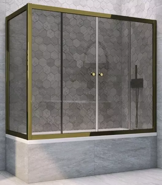 

Шторка на ванну стеклянная «Vegas Glass» Z2V+ZVF Tur Novo 165/70 графит/бронза универсальная