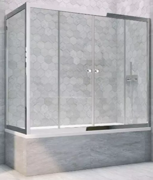 

Шторка на ванну стеклянная «Vegas Glass» Z2V+ZVF Tur Novo 165/85 Crystal vision/хром глянцевая универсальная