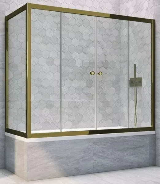 

Шторка на ванну стеклянная «Vegas Glass» Z2V+ZVF Tur Novo 175/70 Crystal vision/бронза универсальная