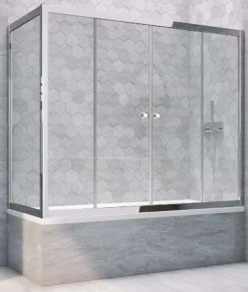 

Шторка на ванну стеклянная «Vegas Glass» Z2V+ZVF Tur Novo 175/70 Crystal vision/хром глянцевая универсальная