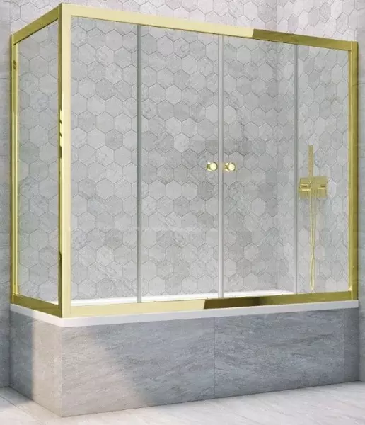 

Шторка на ванну стеклянная «Vegas Glass» Z2V+ZVF Tur Novo 175/70 Crystal vision/золото универсальная