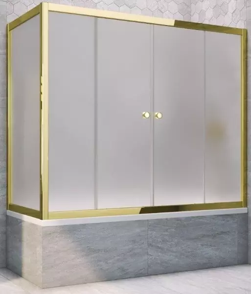 

Шторка на ванну стеклянная «Vegas Glass» Z2V+ZVF Tur Novo 175/75 сатин/золото универсальная