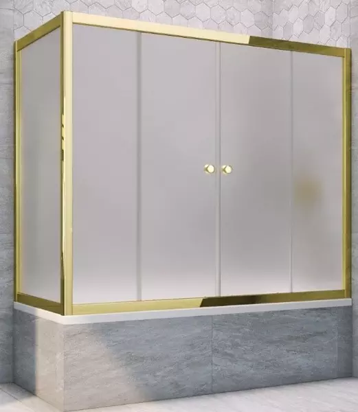 

Шторка на ванну стеклянная «Vegas Glass» Z2V+ZVF Tur Novo 175/80 сатин/золото универсальная