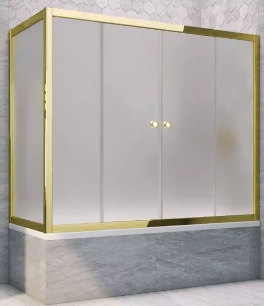 

Шторка на ванну стеклянная «Vegas Glass» Z2V+ZVF Tur Novo 175/85 сатин/золото универсальная