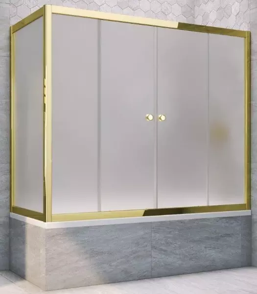 

Шторка на ванну стеклянная «Vegas Glass» Z2V+ZVF Tur Novo 190/70 сатин/золото универсальная