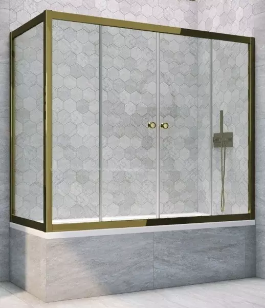 

Шторка на ванну стеклянная «Vegas Glass» Z2V+ZVF Tur Novo 190/85 Crystal vision/бронза универсальная
