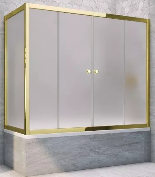 

Шторка на ванну стеклянная «Vegas Glass» Z2V+ZVF Tur Novo 195/70 сатин/золото универсальная