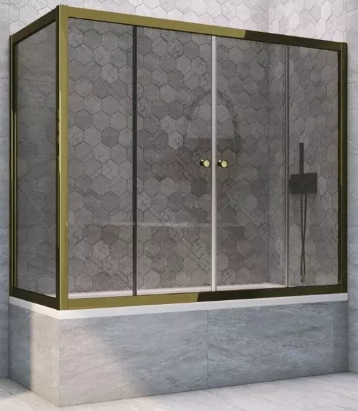 

Шторка на ванну стеклянная «Vegas Glass» Z2V+ZVF Tur Novo 195/75 графит/бронза универсальная