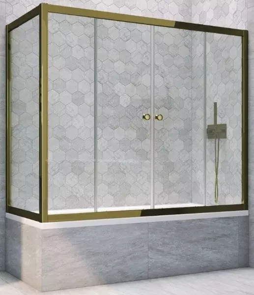 

Шторка на ванну стеклянная «Vegas Glass» Z2V+ZVF Tur Novo 200/70 прозрачная/бронза универсальная