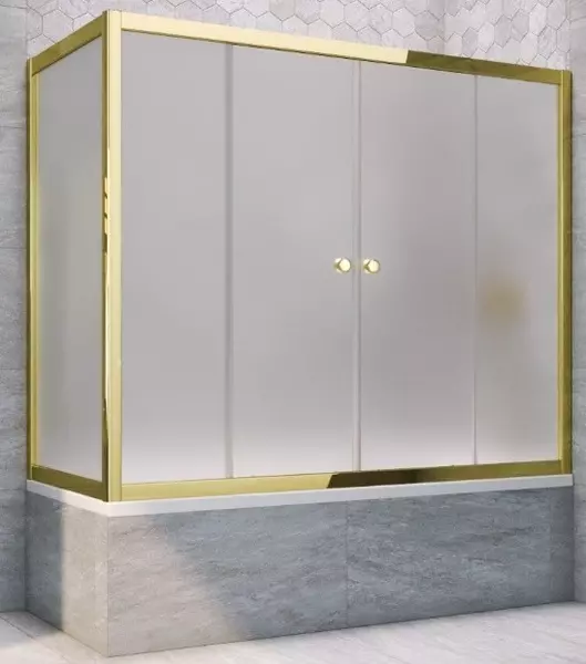 

Шторка на ванну стеклянная «Vegas Glass» Z2V+ZVF Tur Novo 200/80 сатин/золото универсальная