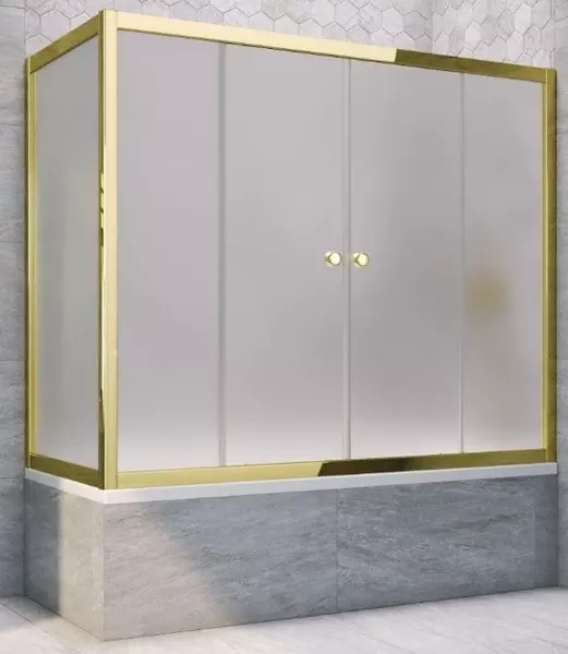 

Шторка на ванну стеклянная «Vegas Glass» Z2V+ZVF Tur Novo 200/85 сатин/золото универсальная