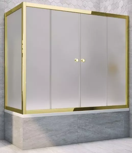 

Шторка на ванну стеклянная «Vegas Glass» Z2V+ZVF Tur Novo 200/90 сатин/золото универсальная