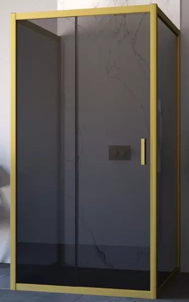

Душевой угол-ограждение «Vegas Glass» ZP-U Novo 120/100 120/100 графит/золото матовое без поддона универсальный
