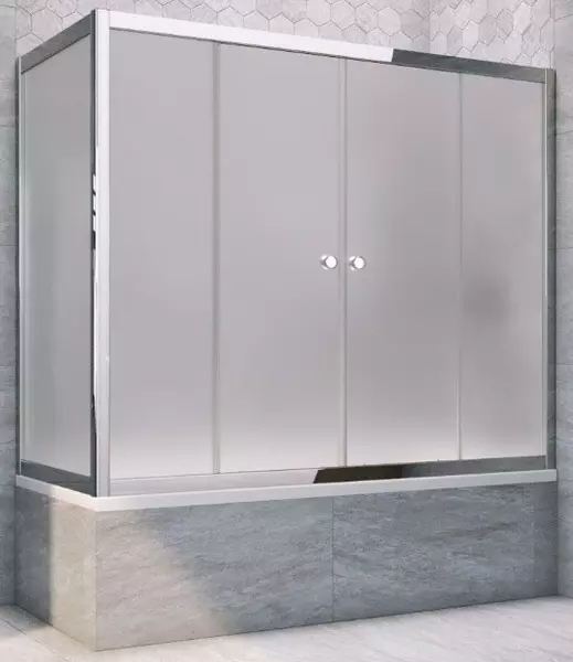 

Шторка на ванну стеклянная «Vegas Glass» Z2V+ZVF Tur Novo 155/80 сатин/хром глянцевая универсальная