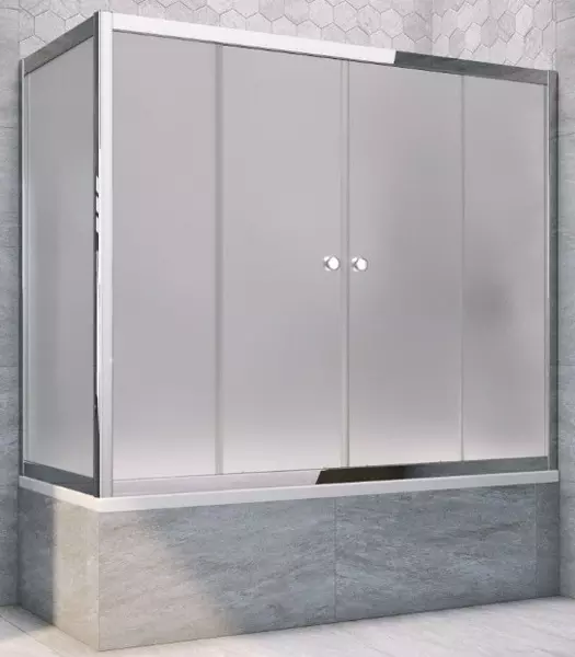 

Шторка на ванну стеклянная «Vegas Glass» Z2V+ZVF Tur Novo 155/85 сатин/хром глянцевая универсальная