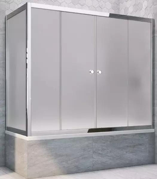 

Шторка на ванну стеклянная «Vegas Glass» Z2V+ZVF Tur Novo 175/75 сатин/хром глянцевая универсальная