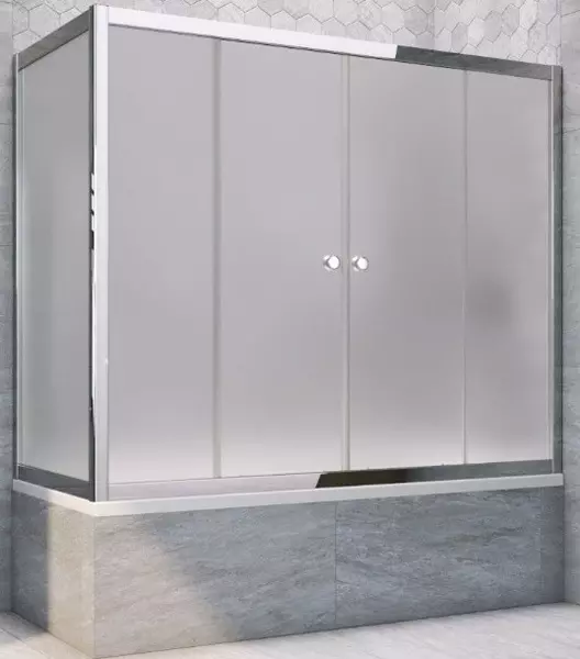 

Шторка на ванну стеклянная «Vegas Glass» Z2V+ZVF Tur Novo 175/85 сатин/хром глянцевая универсальная