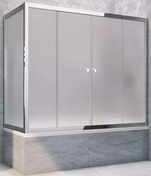

Шторка на ванну стеклянная «Vegas Glass» Z2V+ZVF Tur Novo 175/90 сатин/хром глянцевая универсальная
