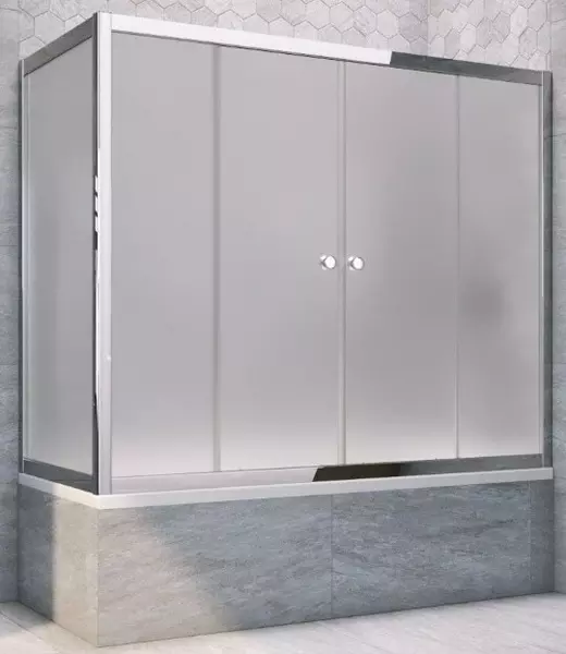 

Шторка на ванну стеклянная «Vegas Glass» Z2V+ZVF Tur Novo 185/70 сатин/хром глянцевая универсальная