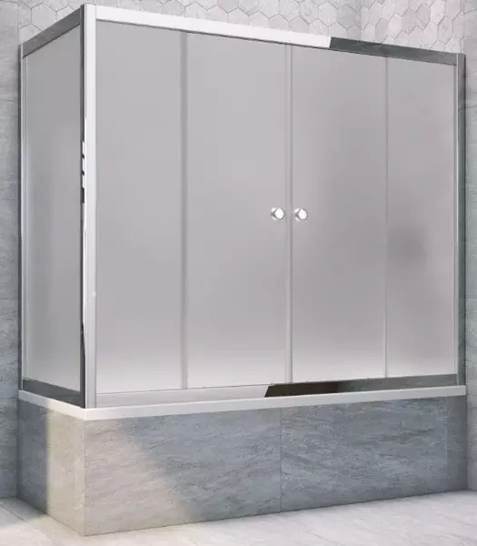 

Шторка на ванну стеклянная «Vegas Glass» Z2V+ZVF Tur Novo 190/70 сатин/хром глянцевая универсальная