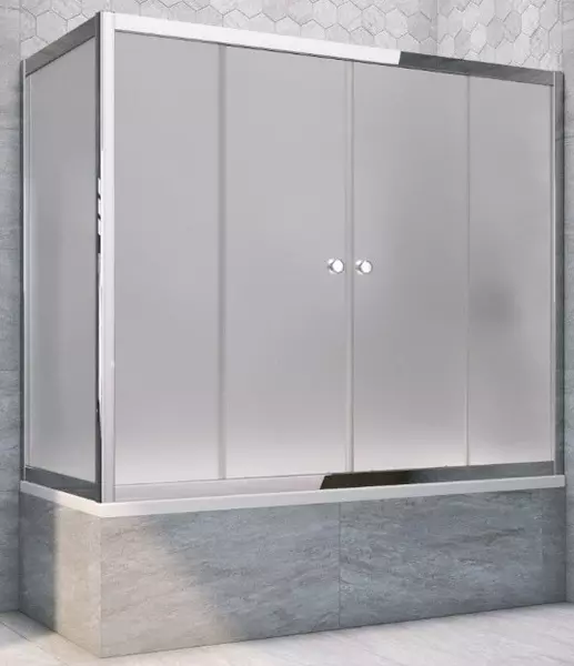 

Шторка на ванну стеклянная «Vegas Glass» Z2V+ZVF Tur Novo 190/75 сатин/хром глянцевая универсальная