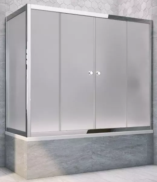 

Шторка на ванну стеклянная «Vegas Glass» Z2V+ZVF Tur Novo 190/80 сатин/хром глянцевая универсальная