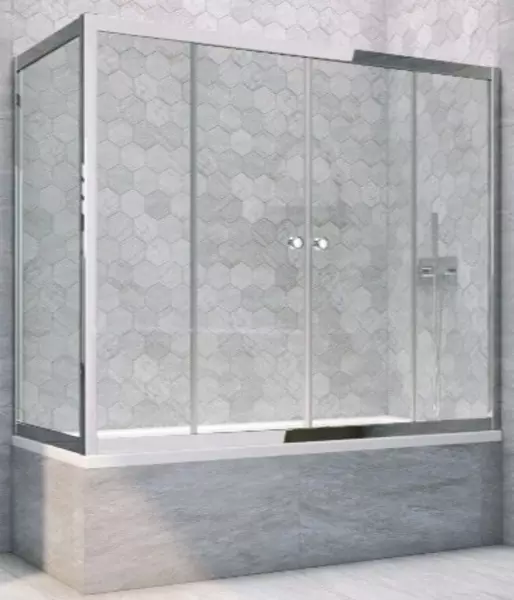 

Шторка на ванну стеклянная «Vegas Glass» Z2V+ZVF Tur Novo 195/85 прозрачная/хром глянцевая универсальная